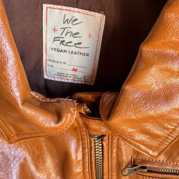 NWT We The Free Tan Vegan Leather Jacket Size M - Picture 3 of 10